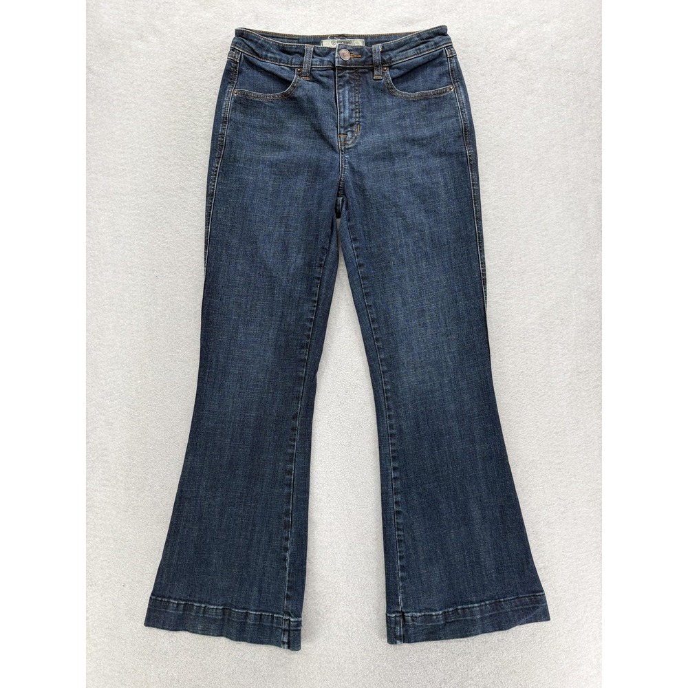 Rock & Roll Denim High Rise Trouser Jeans Womens 27x32 Blue Dark Wash Wide Leg